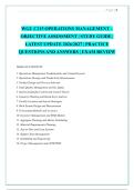 WGU C215 OPERATIONS MANAGEMENT &ndash; &NewLine;OBJECTIVE ASSESSMENT &vert; STUDY GUIDE &vert; &NewLine;LATEST UPDATE 2026&sol;2027 &vert; PRACTICE &NewLine;QUESTIONS AND ANSWERS &vert; EXAM REVIEW