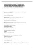 GERONTOLOGICAL NURSING QUESTIONS AND&NewLine;CORRECT DETAILED ANSWERS LATEST UPDATE&NewLine;ALREADY GRADED A PROFESSOR VERIFIED