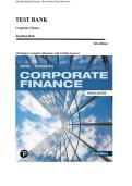 "Corporate Finance 6th Edition Test Bank &vert; All Chapters Q&A with Verified Answers &vert; Written by Berk & DeMarzo"