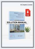 Solutions Manual for Power System Analysis by Hadi Saadat &lpar;3rd Edition&rpar; by Hadi Saadat 3rd - Graded A&plus; Comprehen&period;&period;&period;