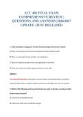 ACC 406 FINAL EXAM&NewLine;COMPREHENSIVE REVIEW &vert;&NewLine;QUESTIONS AND ANSWERS &vert;2026&sol;2027&NewLine;UPDATE &vert; JUST RELEASED