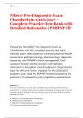 NR607 Pre-Diagnostic Exam &NewLine;Chamberlain 2026&sol;2027 &ndash; &NewLine;Complete Practice Test Bank with &NewLine;Detailed Rationales &vert; PMHNP III