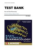 Test Bank for Basic and Clinical Pharmacology 15th Edition by Katzung & Trevor&colon; Complete Exam Review with Practice Questions & Detailed Answer Rationales 