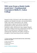 NSG 3130 Exam 4 Study Guide &NewLine;2026&sol;2027 &vert; Fundamental &NewLine;Concepts & Skills II &vert; Galen &NewLine;College 