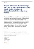 NR566 Advanced Pharmacology &NewLine;for Care of the Family Final Exam &NewLine;Study Guide Weeks 5-8 &NewLine;&lpar;Chamberlain University 2025&NewLine;2026&rpar; 