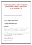 ANCC NURSE EXECUTIVE CERTIFICATION EXAM &NewLine;QUESTIONS AND CORRECT ANSWERS WITH &NewLine;DETAILED RATIONALES