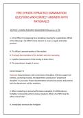 FIRE OFFICER III PRACTICE EXAMINATION &NewLine;QUESTIONS AND CORRECT ANSWERS WITH &NewLine;RATIONALES