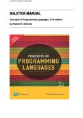 Concepts of Programming Languages 11th Edition Solution Manual by Robert Sebesta &ndash; Complete Instructor's Answers & Problem Set Solutions