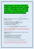 PHCLE Exam Test Bank 2026&sol;2027&colon; AASPA Professional Human Capital Leader in Education Prep &lpar;350 Real Questions & Verified Answers&rpar;