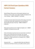 HDFS 210 Final Exam Questions With Correct Answers