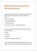 HDFS 210 Purdue Exam 3 Questions With Correct Answers 