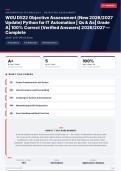 WGU D522 Objective Assessment Python IT Automation 2026&sol;2027 &ndash; Questions and Answers &vert; 100&percnt; Verified &vert; Detailed Rationales &ndash; Pass Guaranteed &ndash; A&plus; Graded 