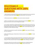 ACLS Exam A QUESTIONS WITH 100&lowbar; ANSWERS&period;
