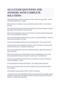 ACLS EXAM QUESTIONS AND ANSWERS WITH COMPLETE SOLUTIONS