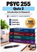 PSYC 255 Quiz 2 &ndash; Introduction to Research &lpar;2026&sol;2027&rpar; Actual Q&A &vert; Liberty A&plus; Guarantee