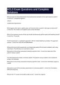 ACLS Exam Questions and Complete Solutions