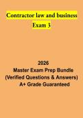 Contractor Law and Business Exam 3 Study Guide 2026 &vert; Construction Business & Licensing Exam Review