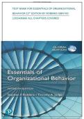 Test Bank&colon; For Essentials of Organizational Behavior Robbins Judge Isbn No1292406666 All Chapters Covered&period; &lpar;15th&period;&period;&period;