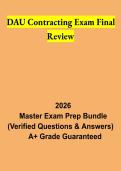 DAU Contracting Exam Final Review 2026 &vert; CON 3990V Contracting Certification Study Guide