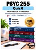 PSYC 255 Introduction to Research Quizzes 1&ndash;6 &plus; Comprehensive Final Complete Bundle &lpar;2026&sol;2027&rpar; Actual Q&A &vert; Liberty A&plus; Guarantee