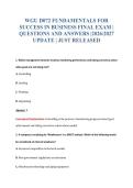 WGU D072 FUNDAMENTALS FOR&NewLine;SUCCESS IN BUSINESS FINAL EXAM &vert;&NewLine;QUESTIONS AND ANSWERS &vert;2026&sol;2027&NewLine;UPDATE &vert; JUST RELEASED
