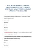 WGU D072 FUNDAMENTALS FOR&NewLine;SUCCESS IN BUSINESS EXAM PREP &vert;&NewLine;QUESTIONS AND ANSWERS &vert;2026&sol;2027&NewLine;UPDATE &vert; JUST RELEASED