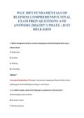 WGU D072 FUNDAMENTALS OF&NewLine;BUSINESS COMPREHENSIVE FINAL&NewLine;EXAM PREP&vert; QUESTIONS AND&NewLine;ANSWERS &vert;2026&sol;2027 UPDATE &vert; JUST&NewLine;RELEASED