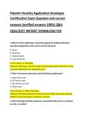 Palantir Foundry Application Developer Certification Exam Questions and Correct Answers &vert; Complete Practice Exam