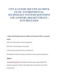 CITY & GUILDS 2365 UNIT 614 MOCK&NewLine;EXAM - ENVIRONMENTAL&NewLine;TECHNOLOGY SYSTEMS&vert; QUESTIONS&NewLine;AND ANSWERS &vert;2026&sol;2027 UPDATE &vert;&NewLine;JUST RELEASED