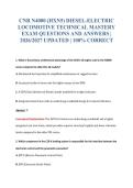 CNR N4000 &lpar;HXN5&rpar; DIESEL-ELECTRIC&NewLine;LOCOMOTIVE TECHNICAL MASTERY&NewLine;EXAM QUESTIONS AND ANSWERS &vert;&NewLine;2026&sol;2027 UPDATED &vert; 100&percnt; CORRECT