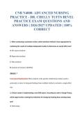 CNR N4000&colon; ADVANCED NURSING&NewLine;PRACTICE - DR&period; CHELLY TUFTS BEVEL&NewLine;PRACTICE EXAM QUESTIONS AND&NewLine;ANSWERS &vert; 2026&sol;2027 UPDATED &vert; 100&percnt;&NewLine;CORRECT