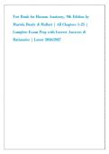 Test Bank for Human Anatomy&comma; 9th Edition by &NewLine;Marieb&comma; Brady & Mallatt &vert; All Chapters 1-25 &vert; &NewLine;Complete Exam Prep with Correct Answers & &NewLine;Rationales &vert; Latest 2026&sol;2027