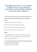 CNR N4000&colon; DR&period; CHELLY TUFTS BEVEL&NewLine;NURSING FINAL EXAM 2026&sol;2027&NewLine;QUESTIONS AND ANSWERS &vert; 2026&sol;2027&NewLine;UPDATED &vert; 100&percnt; CORRECT