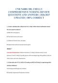 CNR N4000&colon; DR&period; CHELLY&NewLine;COMPREHENSIVE NURSING REVIEW&NewLine;QUESTIONS AND ANSWERS &vert; 2026&sol;2027&NewLine;UPDATED &vert; 100&percnt; CORRECT