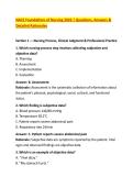 NACE Foundations of Nursing 2026 &vert; Questions&comma; Answers & &NewLine;Detailed Rationales 