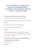 WGU D378 DIGITAL MARKETING&NewLine;SCIENCE COMPREHENSIVE &vert;&NewLine;QUESTIONS AND ANSWERS &vert;2026&sol;2027&NewLine;UPDATE &vert; JUST RELEASED