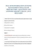 WGU D378 INFORMATION SYSTEMS&NewLine;MANAGEMENT FINAL EXAM&NewLine;PREPARATORY &vert; QUESTIONS AND&NewLine;ANSWERS &vert;2026&sol;2027 UPDATE &vert; JUST&NewLine;RELEASED