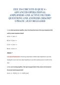 EEE 334 CIRCUITS II QUIZ 4 -&NewLine;ADVANCED OPERATIONAL&NewLine;AMPLIFIERS AND ACTIVE FILTERS&NewLine;QUESTIONS AND ANSWERS &vert;2026&sol;2027&NewLine;UPDATE &vert; JUST RELEASED