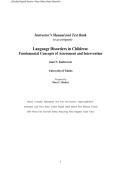 Language Disorders in Children &lpar;Kaderavek&rpar; Test Bank & Study Guide&colon; All Chapters with Verified Answers