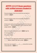 AFTTP 3-3 C-17 Exam questions&NewLine;with verified answers Graded A&plus;&NewLine;2026&sol;2027&NewLine;Permanent obstacles 3 feet or less must be how many feet from&NewLine;centerline&quest; -30&NewLine;Permanent obstacles 5 feet or less must be how many feet from&NewLine;centerline&quest; -60&NewLine;All obstructions and