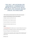 WGU D117 - ADVANCED HEALTH&NewLine;ASSESSMENT&colon; COMPREHENSIVE&NewLine;PHYSICAL EXAM & VITAL SIGNS &vert;&NewLine;QUESTIONS AND ANSWERS &vert;2026&sol;2027&NewLine;UPDATE &vert; JUST RELEASED