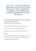 WGU D117 &ndash; ADVANCED HEALTH&NewLine;ASSESSMENT FOR THE ADVANCED&NewLine;PRACTICE NURSE &vert; ASSESSMENT&NewLine;TUTORIAL 2 &vert; QUESTIONS AND&NewLine;ANSWERS &vert;2026&sol;2027 UPDATE &vert; JUST&NewLine;RELEASED