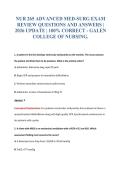 NUR 265 ADVANCED MED-SURG EXAM&NewLine;REVIEW QUESTIONS AND ANSWERS &vert;&NewLine;2026 UPDATE &vert; 100&percnt; CORRECT - GALEN&NewLine;COLLEGE OF NURSING&period;