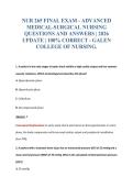 NUR 265 FINAL EXAM - ADVANCED&NewLine;MEDICAL-SURGICAL NURSING&NewLine;QUESTIONS AND ANSWERS &vert; 2026&NewLine;UPDATE &vert; 100&percnt; CORRECT - GALEN&NewLine;COLLEGE OF NURSING&period;