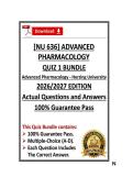 NU636&sol;NU 636 Advanced Pharmacology Quiz 1 Bundle &vert; Herzing &vert; 26&sol;27 Actual&lpar;PDF&rpar;