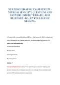 NUR 3250 MED-SURG EXAM REVIEW -&NewLine;NEURO & SENSORY &vert; QUESTIONS AND&NewLine;ANSWERS &vert;2026&sol;2027 UPDATE &vert; JUST&NewLine;RELEASED - GALEN COLLEGE OF&NewLine;NURSING&period;