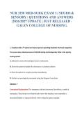 NUR 3250 MED-SURG EXAM 3&colon; NEURO &&NewLine;SENSORY &vert; QUESTIONS AND ANSWERS&NewLine;&vert;2026&sol;2027 UPDATE &vert; JUST RELEASED -&NewLine;GALEN COLLEGE OF NURSING&period;