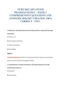 NURS 5663 ADVANCED&NewLine;PHARMACOLOGY - WEEK 1&NewLine;COMPREHENSIVE QUESTIONS AND&NewLine;ANSWERS&vert; 2026&sol;2027 UPDATED &vert; 100&percnt;&NewLine;CORRECT - TWU&period;