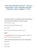 NURS 5663 PHARMACOLOGY - WEEK 4&NewLine;QUESTIONS AND ANSWERS&vert; 2026&sol;2027&NewLine;UPDATED &vert; 100&percnt; CORRECT - TWU&period;