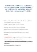 NURS 5663 PHARM WEEKLY QUIZZES &vert;&NewLine;WEEK 7 &vert; ADVANCED PHARMACOLOGY&NewLine;QUESTIONS AND ANSWERS&vert; 2026&sol;2027&NewLine;UPDATED &vert; 100&percnt; CORRECT - TWU&period;